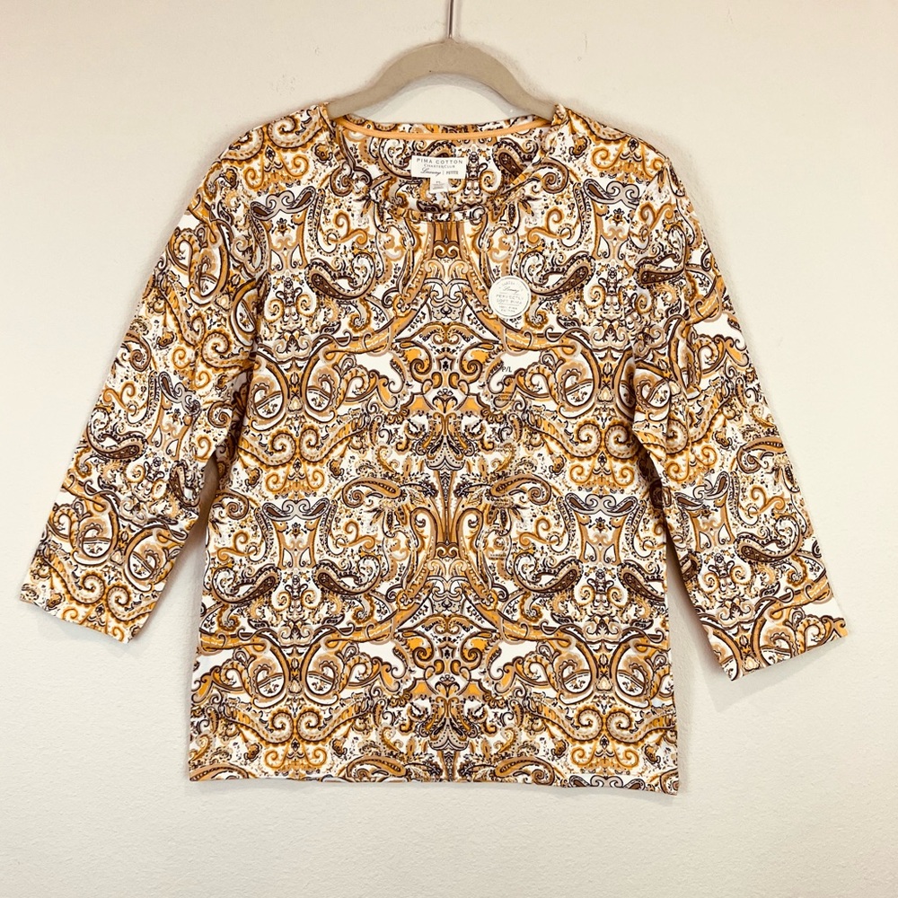 NWT Charter Club 3/4 Sleeve Pima Cotton Tee